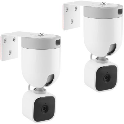 UYODM 2Pack Adhesive Metal Wall Mount Bracket Compatible with Blink Mini Pan Tilt Camera, VHB Stick On,No Drilling Mounting Bracket for Blink Get The Best View,Two Ways Installation