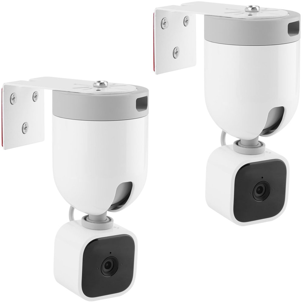 UYODM 2Pack Adhesive Metal Wall Mount Bracket Compatible with Blink Mini Pan Tilt Camera, VHB Stick On,No Drilling Mounting Bracket for Blink Get The Best View,Two Ways Installation