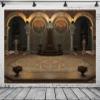 BELECO 12x8ft Fabric Ancient Throne Room Backdrop Empty Hall Stone Arch Medieval Castle Palace Interior Scene Background Birthday Party Decorations Photo Studio Props Wall Mural view 2
