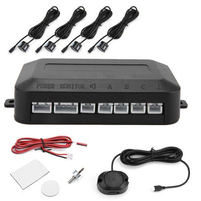 NDNCZDHC Parking Sensor, DC 12V Car Parking Sensor Reversing Radar Kit Warning Sound Indicator Probe System Detection Distance 30CM ~200CM