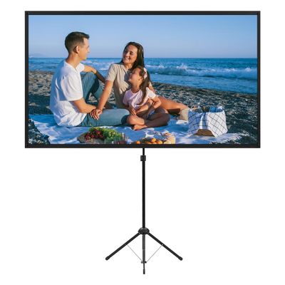 CASIRIS Projector Screen with Stand, 100 inch Portable Projector Screen, 16:9 4K HD Movie Screen, 1.3 Gain PVC Wrinkle-Free Tripod Screen with Carry Bag for Indoor Outdoor