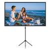 CASIRIS Projector Screen with Stand, 100 inch Portable Projector Screen, 16:9 4K HD Movie Screen, 1.3 Gain PVC Wrinkle-Free Tripod Screen with Carry Bag for Indoor Outdoor view 1