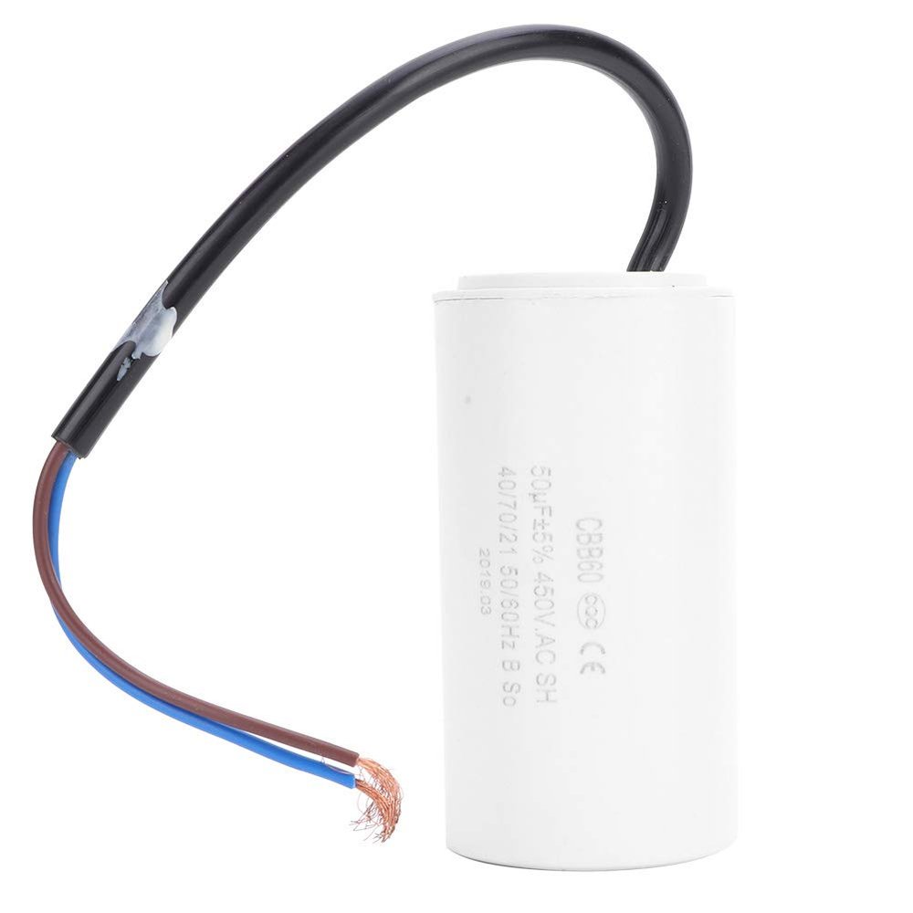CBB60 Motor Starting Conditioner AC Start Wire Capacitor 450V 50uF Microfarad Capacitor Wire Lead