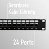 EFB-Elektronik Distribution Panel Patch Panel 19 Inch 1U, 24-Port, Black, Without Keystone view 4