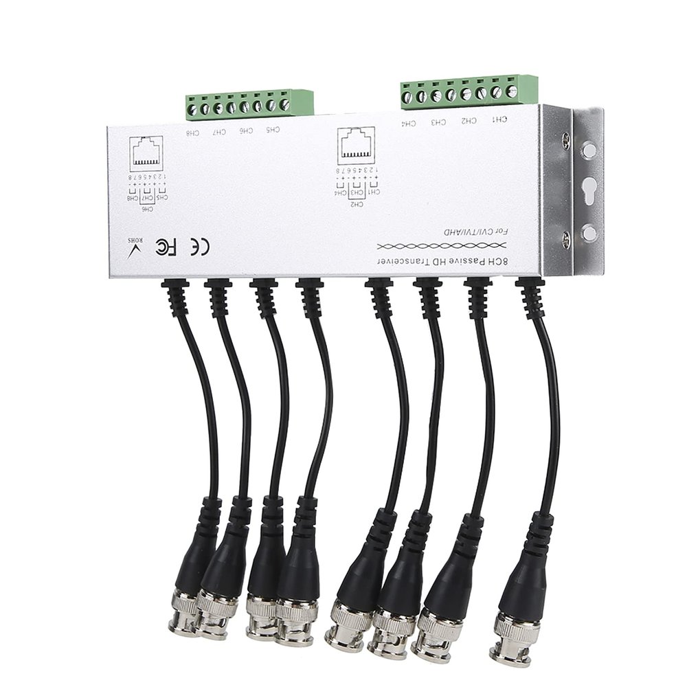 Passive Video Balun Transceiver, CCTV Video Balun, Compatible with All ,HDTVI,HDAHD Video Conferencing for Professional Use Video Surveillance