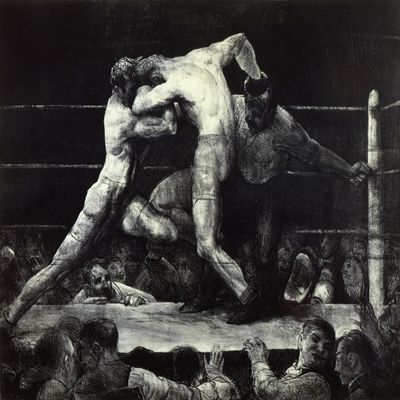 A Stag at Sharkeys : 1917 : George Wesley Bellows : Archival Quality Art Print