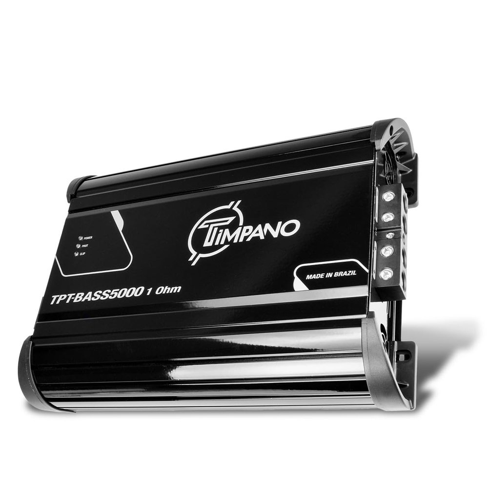 Timpano 5000 Watts Mono Subwoofer Car Audio Amplifier TPT-BASS5000 1 Ohm  12 Volts 5K Monoblock Class D Car Amp, Built-in Crossover & Bass Boost with Smart Fans