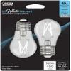 Feit Electric BPA1540950CAWFIL/2 Daylight Exposed White Filament LED Light Bulb, Box of 2 Bulbs; 5W; 5000K; E26 Base; 450 Lumens; Dimmable; 90 CRI; 15000 Rated Life Hours; 120V; 1.9" MOD; 3.2" MOL view 1