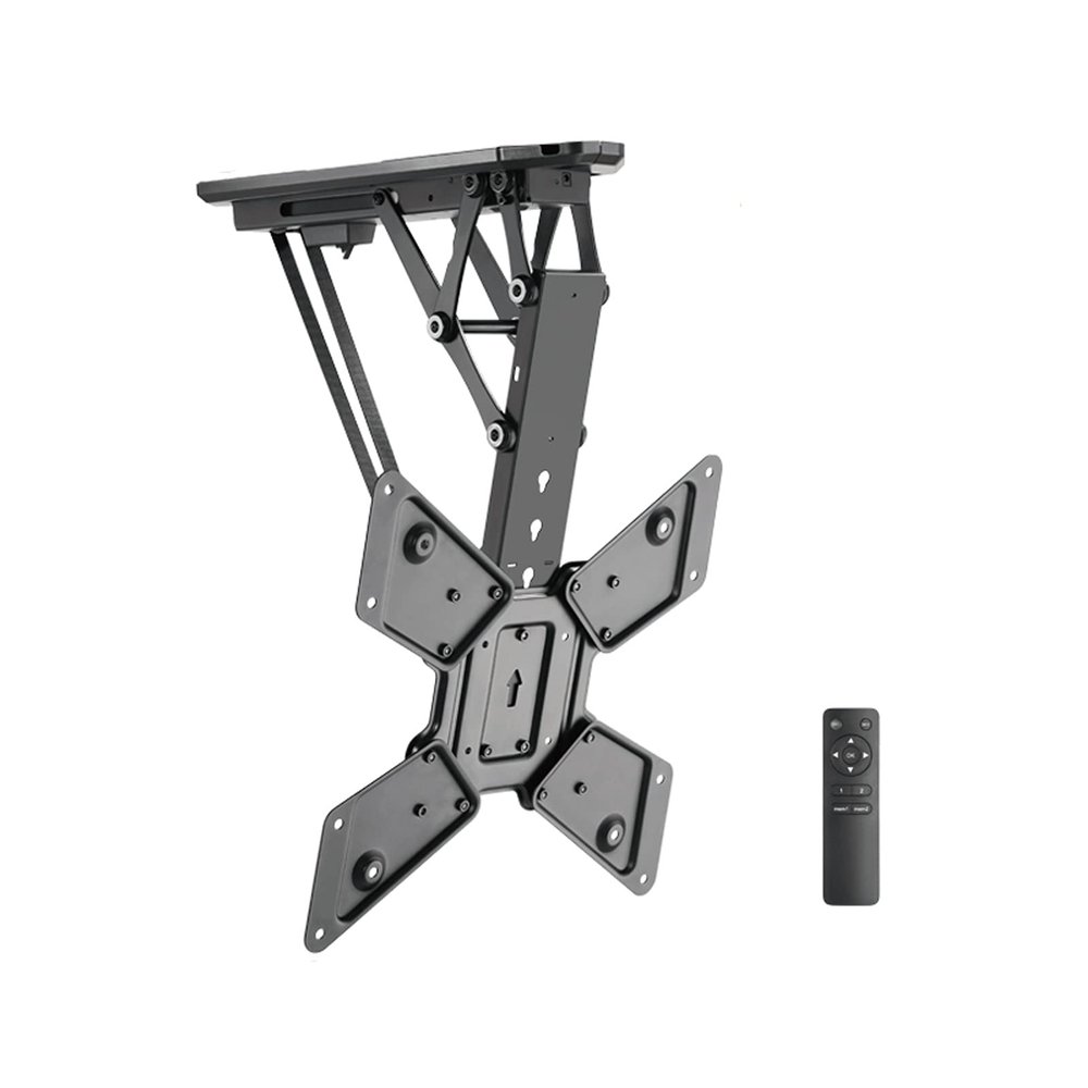 TV Monitor Holder Rack Remote Control Electric TV Hanger Ceiling Smart Folding TV Stand Fits Most Flat Screen Curved TVs 32 to 55 Inch, Up to 66 Lbs, VESA 400x400mm TV Bracket