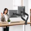 MOUNT PRO Dual Monitor Stand for Max 43 Inch Ultrawide Computer Screen, Premium Aluminum Heavy Duty Monitor Arm Holds 6.6lbs to 33lbs, Gas Spring Full Motion Display Desk Stand, VESA Mount view 2