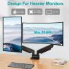 MOUNT PRO Dual Monitor Stand for Max 43 Inch Ultrawide Computer Screen, Premium Aluminum Heavy Duty Monitor Arm Holds 6.6lbs to 33lbs, Gas Spring Full Motion Display Desk Stand, VESA Mount view 4