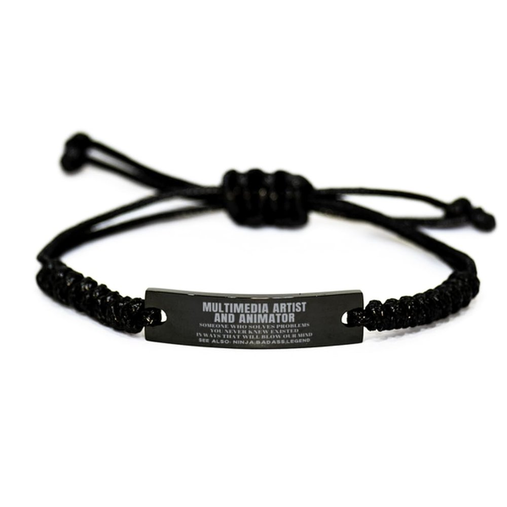 Mugart Multimedia Artist and Animator Rope Bracelet Birthday Gifts For Men Women Coworker Holiday Christmas Present Gifts for Multimedia Artist and Animator someone who solves problems you never knew