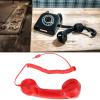 Jiawu Vintage Retro Telephone Handset, Cell Phone Receiver MIC Microphone Speaker for Cellphone, Smartphone and Computers, Old Telephone Headse with 3.5 mm Socket (Red) view 3