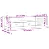 vidaXL Solid Pine Wood VIGO TV Stand - Gray Media Console with Drawers, Entertainment Center, and Shutter Door Design for Living Room view 3