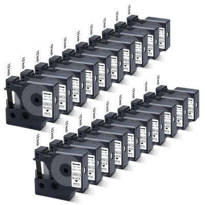 20x Replace for Dymo 45013 D1 Label Tape Black on White 1/2 Inch x 23 Feet for Dymo Label Maker Refills D1 A45013 S0720530 Work with LabelManager 160 280 210D 260P 360D 420P PnP 220P 260P 450DUO