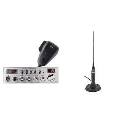 Cobra 29 LTD Professional CB Radio & Cobra HGA1500 42 Inch Magnetic Mount CB Antenna: Full 40 Channels, Adjustable Receiver, SWR Calibration, Long-Range Antenna for Clear Signal, Black