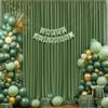 10x10 Valley Green Backdrop Curtain for Parties Wrinkle Free Dark Green Photo Curtains Backdrop Drapes Fabric Decoration for Baby Shower Birthday Party Photography 5ft x 10ft,2 Panels view 1