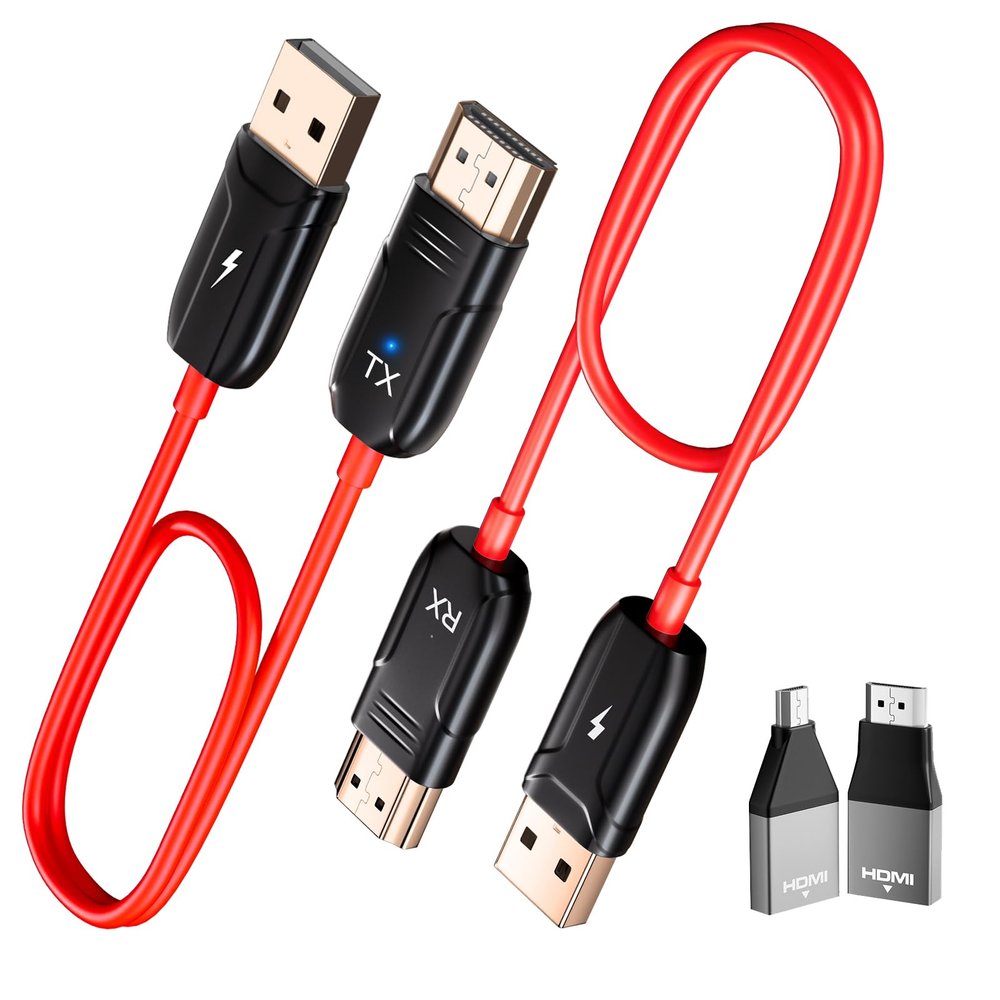 INVERSE NET Wireless HDMI Transmitter and Receiver, 4K Decode 1080P@60Hz Ultra HD Output, HDMI Wireless Support 2.4/5G Plug & Play for Video Streaming and Audio to Monitor from PC/Projector/TV Box