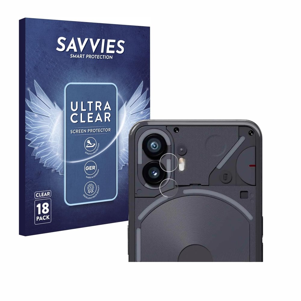 savvies Screen Protector compatible with Nothing Phone (2) (ONLY Camera) Protection Film Clear 18-Pack