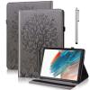 VODEFOX Case for Samsung Galaxy Tab S10 Lite/S10 FE/ S9 FE 10.9 inch/Galaxy Tab S9 11 Inch, PU Leather Tree Deer Protective Cover with Card Slots - Gray view 1