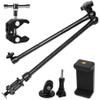 20" Magic Arm Clamp Kit with 1/4" & 3/8" Thread Clamp,Adjustable Friction arm- Articulating arm,with/Phone Clip/Tripod Mount Adapter,for Action Camera/DSLR/LCD Monitor/LED Lights/Cell Phone view 1