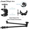20" Magic Arm Clamp Kit with 1/4" & 3/8" Thread Clamp,Adjustable Friction arm- Articulating arm,with/Phone Clip/Tripod Mount Adapter,for Action Camera/DSLR/LCD Monitor/LED Lights/Cell Phone view 2