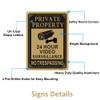 2 Pack Large Private Property No Trespassing Sign - 24 Hours Video Surveillance Warning Sign | 14" x 10" Rust Free Aluminum Easy Mounting Fade Resistance view 4