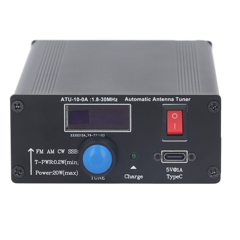 UPQRSG 5V 1a Shortwave Antenna Tuner with USB Cable, SSB CW FM AM Shortwave Power Meter, 1.830Mhz Automatic Antenna Tuner for Radio Equipment