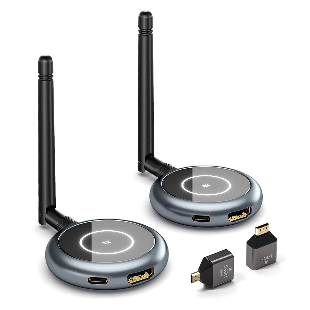 AIMIBO Wireless HDMI Extender Multiple Receivers 1X4, HDMI Wireless Transmitter & Receiver 5G, Stream 1080P@60Hz Video & Audio for Laptop, Cable Box, Camera to Multiple TV, Projector,Monitor 165FT/50M