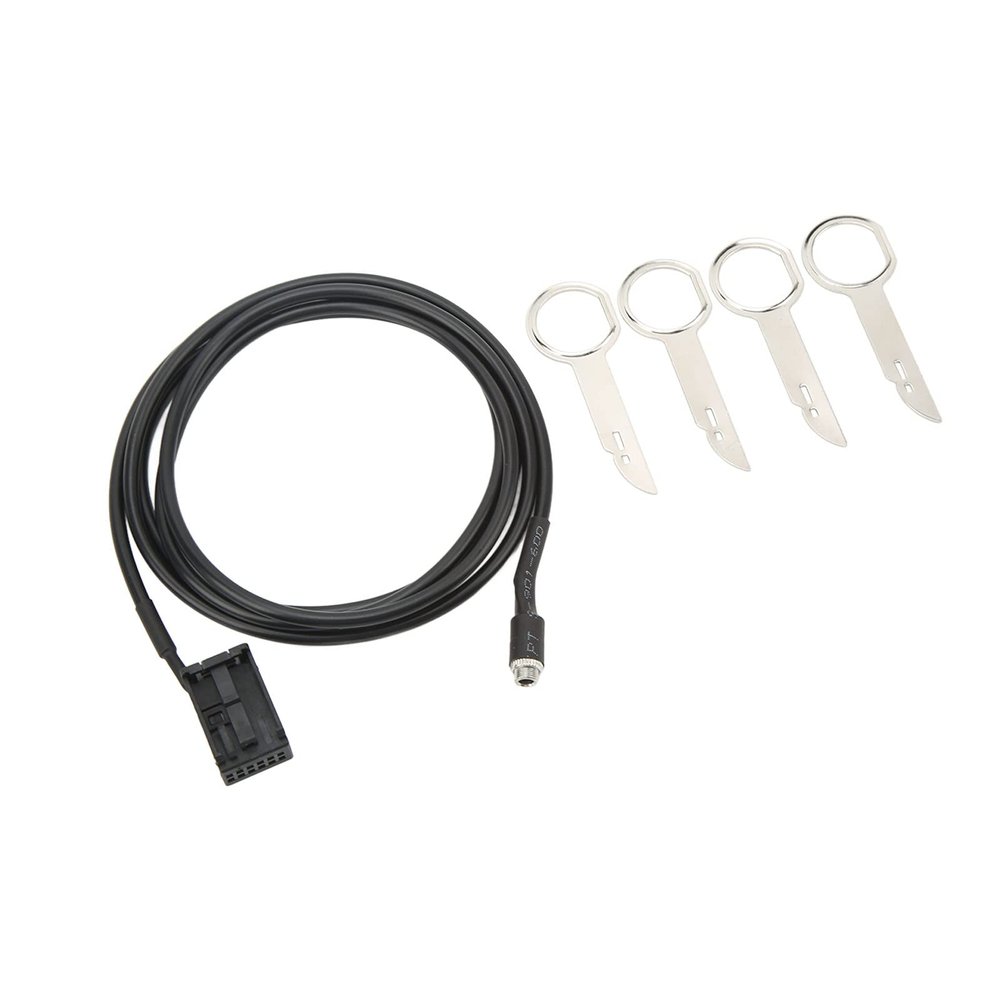 2 Pcs Aux in Audio Cable, 6000CD Auxiliary Input Audio Jack Auxiliary Cable Adapter Kit with Removal Tools Replacement for Fiesta