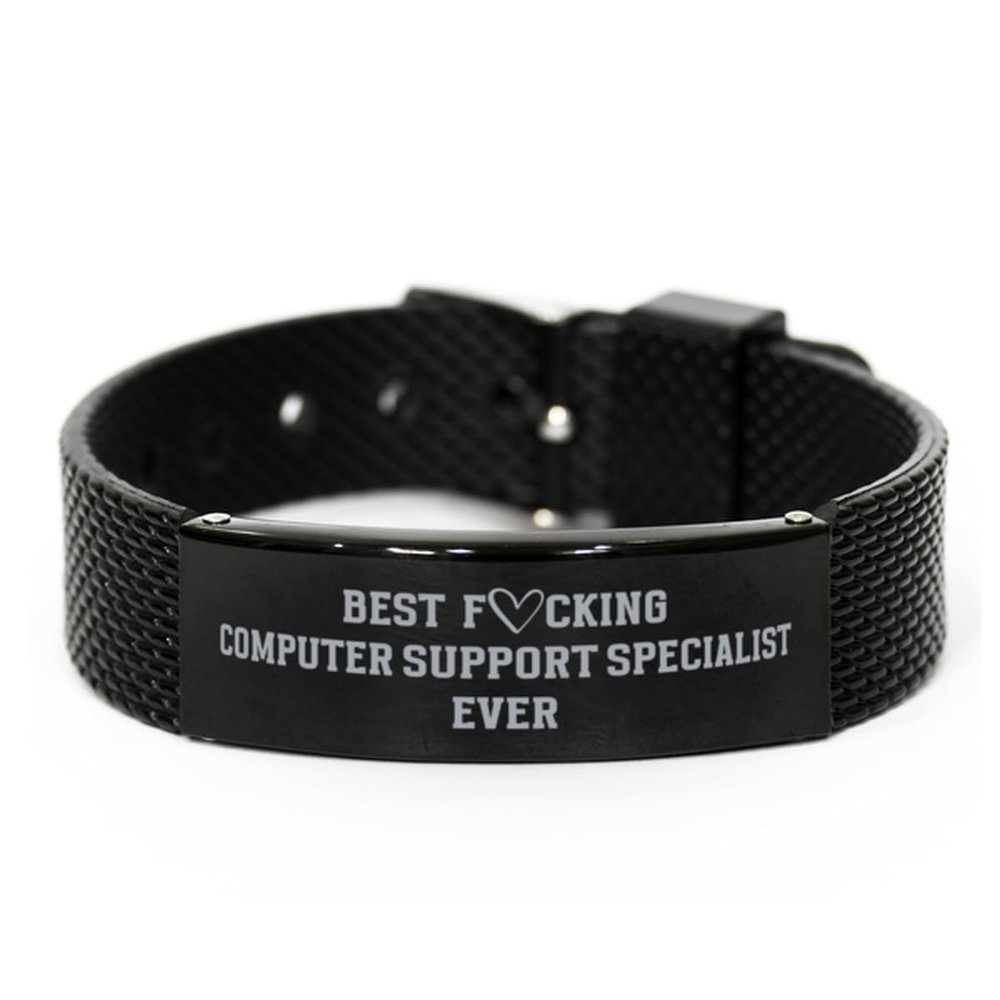 Best Fucking Computer Support Specialist Ever Bracelet, Birthday Gifts for Computer Support Specialist, Sarcastic Funny Joke Gifts for Computer Support Specialist, Computer Support Specialist Shark