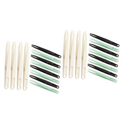 Tofficu 24pcs Professional Long Tweezers of Craft Tweezers Flat Tips for Jewelry Making Stamp Projects