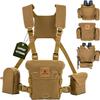 Lone Trail Waterproof Binocular Harness Chest Pack - Lightweight Bino Harness With Rangefinder Pouch | Binocular Case with Silent Magnetic Closure and MOLLE System (LT1 Coyote Brown) view 1