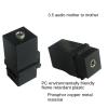 5 3.5 Stereo Audio Module sockets, Female to Female, Single Channel Dual Channel Mini Adapter connectors plugged into Black Wall Panels view 4