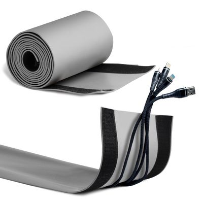 PVC Floor Cord Cover for Office Carpet 6 W X 10L Cable Cover PVC Cord Wire Cover Under Desk Cable Grip Strip Hold Cords in Place for Power Cords Audio Cables Coaxial Cable (Gray)