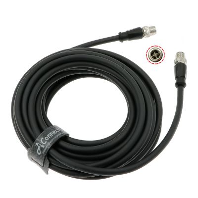AConnect M12 8 Pin Male X-Code to 8 Pin Male X-Code Shielded Ethernet Cable for Cognex Industrial Camera High Flexible Waterproof Cable 8M