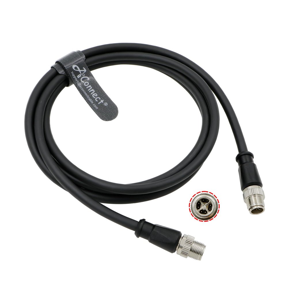 AConnect M12 8 Pin Male X-Code to 8 Pin Male X-Code Shielded Ethernet Cable for Cognex Industrial Camera High Flexible Waterproof Cable 2M