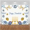 TOAOFY Hanukkah Backdrop Jewish Chanukah Party White Supplies Background Blue Magen David Photography Backdrop Cake Table Photo Video Studio Props TAYBCL210 view 1