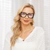 bullabulling 3 Pack Fashion Reading Glasses for Women, Blue Light Blocking/Anti UV Readers Oversized Square (black/tea/Beige, 3.0, multiplier_x) view 3