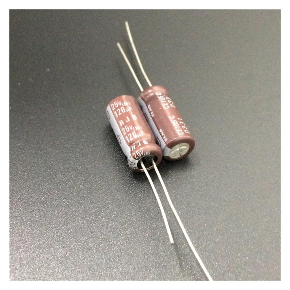 10pcs 120uF 25V Series 6x15mm Low Impedance 25V120uF Audio Capacitor