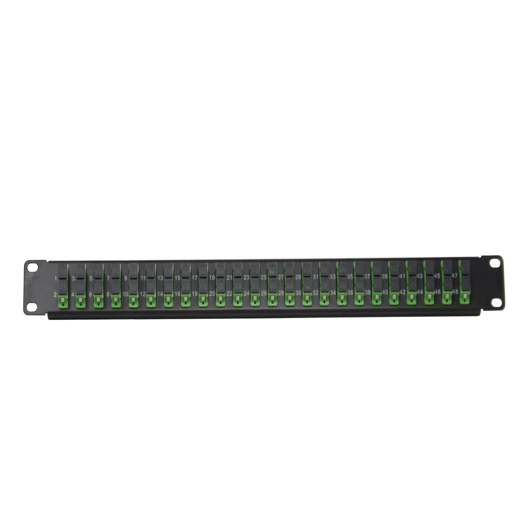 Ultra Spec Cables - 24 Port SC Duplex Fiber Patch Panel (Loaded 1u) 19" (24 Port SC Duplex, Green SM APC)