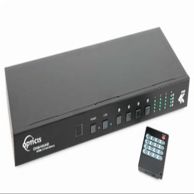 Opticis OHM-44UHD HDMI 2.0 4X4 Matrix Switch; Provides User-Friendly EDID Management Tools with 4 Slots for User-Created EDIDs, and EDID Bypass Support; HDCP 2.2 Compliant