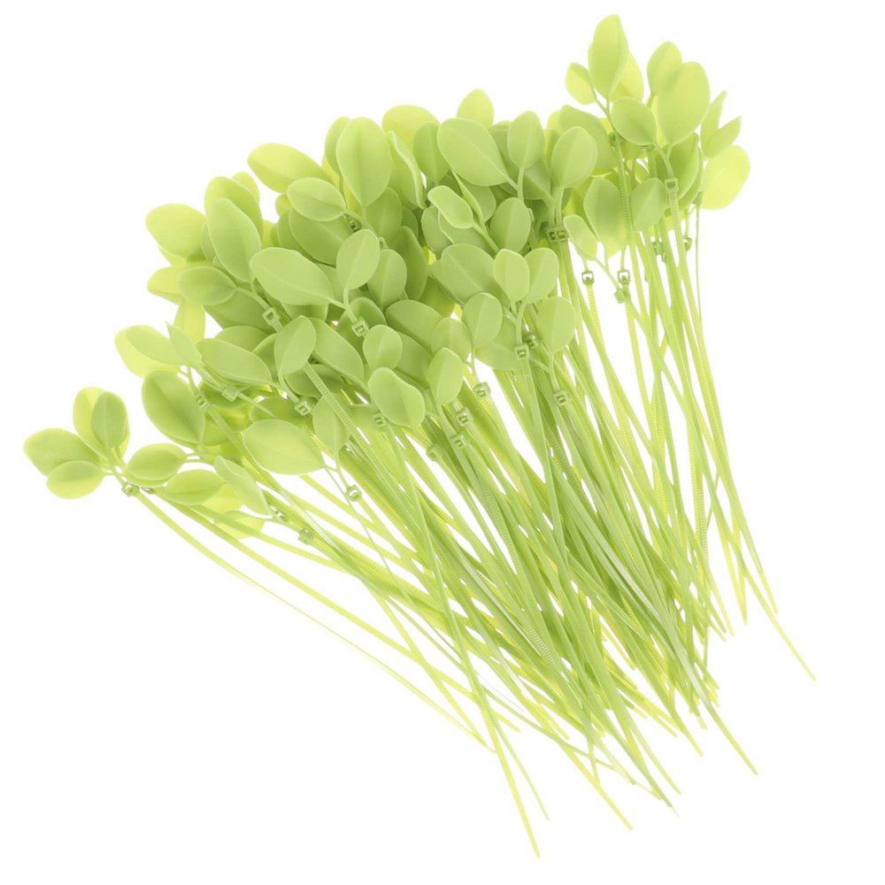 Mobestech 100pcs Leaf-shaped Nylon Cable Ties Zip Ties for Gardening Home Office Use for Easy