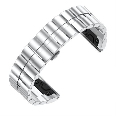 ANZOAT 26mm Quick Release Band Metal Easy Fit Stainless Steel Watch Bands Wrist Strap for Garmin Fenix 7X 5X/Fenix 3/Fenix 3 HR Watch (Color : Silver, Size : Fenix 7X)