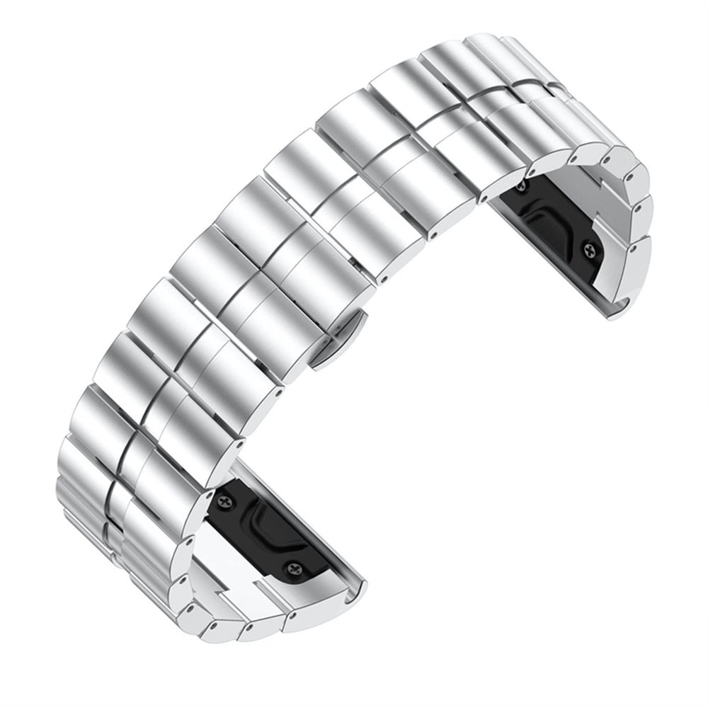 ANZOAT 26mm Quick Release Band Metal Easy Fit Stainless Steel Watch Bands Wrist Strap for Garmin Fenix 7X 5X/Fenix 3/Fenix 3 HR Watch (Color : Silver, Size : Fenix 7X)