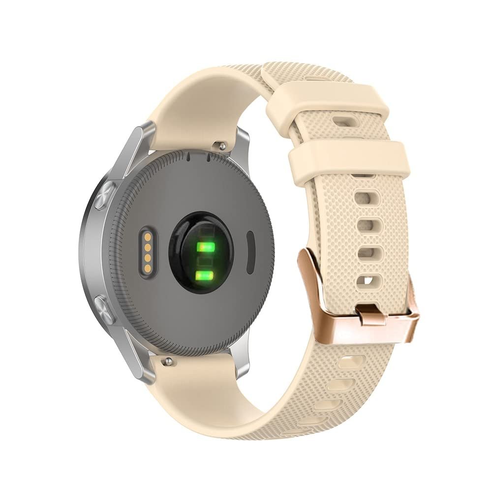 BEFIA Rose Gold Buckle 18mm Silicone Watchband For Garmin Vivoactive 3S 4S Venu 2S Watch Wristband Loop Band Wrist Straps Bracelet (Color : G, Size : Universal 20mm Width)