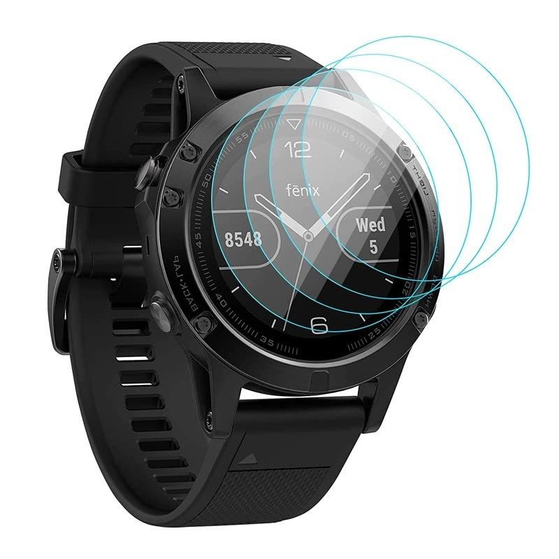 ANZOAT 3-Pack Tempered Glass Screen Protector for Garmin Fenix 5 Premium Clear Screen Protective Film for Garmin Fenix 5X 5S (Size : For Fenix 5X)