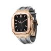 EKSIL Silicone Strap With Shockproof Bumper Case For Apple Watch Band Case 45mm 44mm Only For IWatch Series 7 SE 6 5 4 Men Women Sports Military Band Protective Case(Rose Gray,44MM FOR 6/5/4/SE) view 1