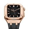 EKSIL Silicone Strap With Shockproof Bumper Case For Apple Watch Band Case 45mm 44mm Only For IWatch Series 7 SE 6 5 4 Men Women Sports Military Band Protective Case(Rose Gray,44MM FOR 6/5/4/SE) view 2
