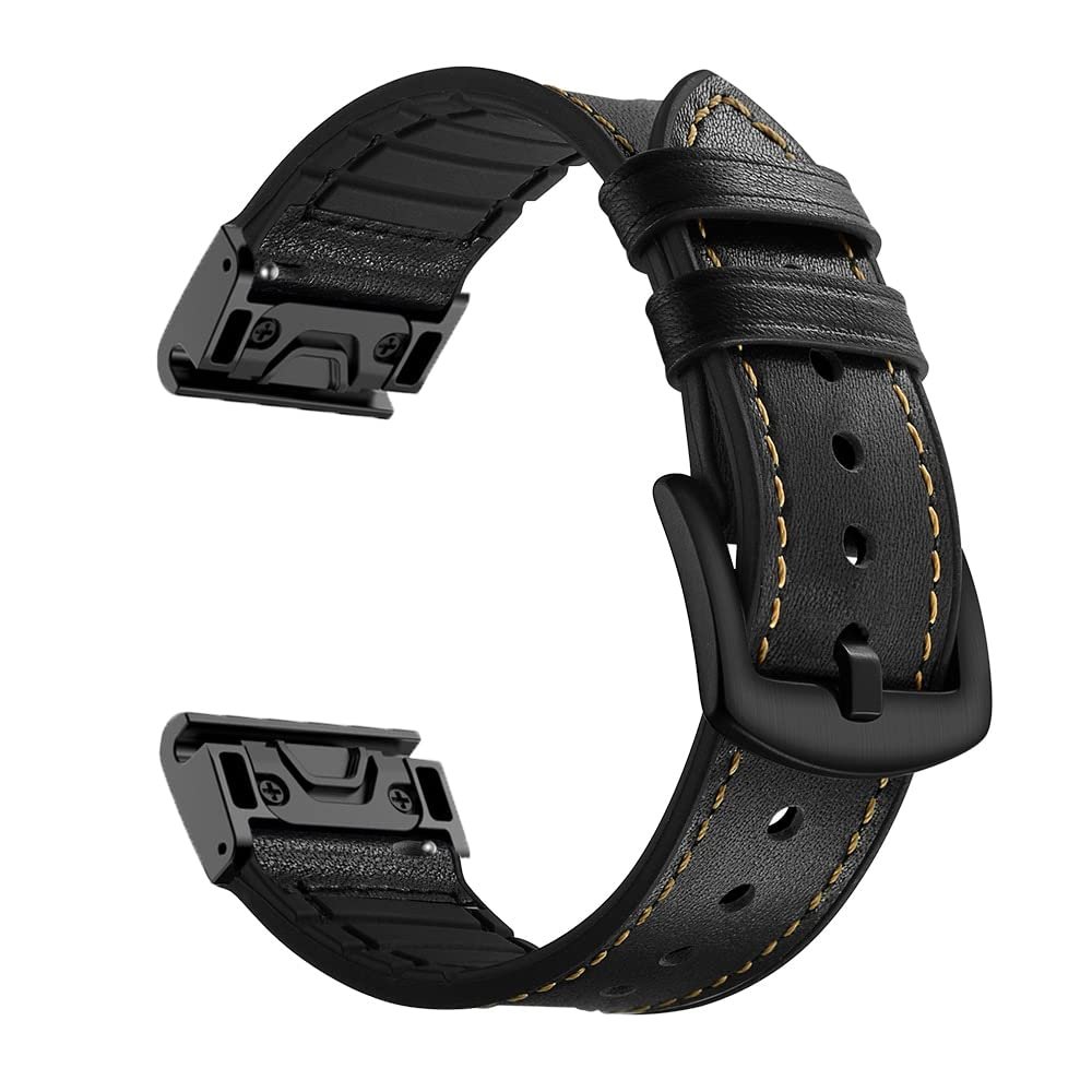 QPDRNC Strap Bracelet For Garmin Fenix 7 7X 5 5X Plus 6 6X Pro 3 3HR Watchbands Band QuickFit Leather Easyfit WristBand Epix/Instinct 2 (Color : V, Size : 26mm Fenix 3 3HR)